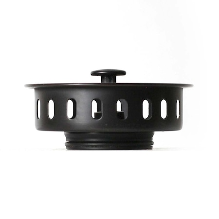 Thrifco Plumbing Kitchen Strainer Basket Only Single Post with Beveled Base & Overflow, Oil Rubbed Bronze 4405822
